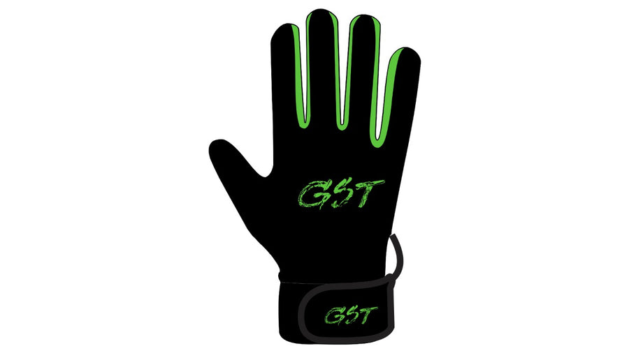 Black Gaa Gloves With Luminous Green